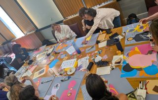 People busy creating their self-reflective mind maps